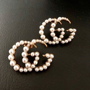 925 silver stem pearl earrings